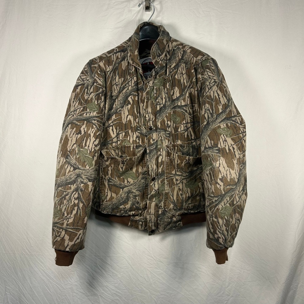 Winchester Xpert Bomber Jacket Mens XL Brown Camo Advantage Timber Hunting Zip